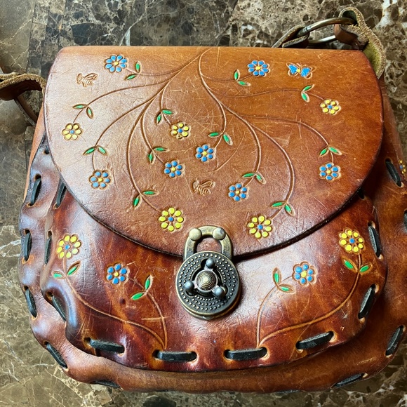 BOHO vintage “Canale” hand painted leather purse - Picture 5 of 8